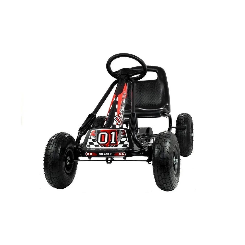 Czarny gokart A-15 dla dzieci z regulowanym siedziskiem profilowanym