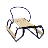 Wytrzymałe sanki dla dzieci z drewnianym siedziskiem i zdejmowanym oparciem