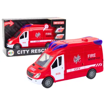 Auto strażackie z otwieranymi drzwiami i światłami dla dzieci