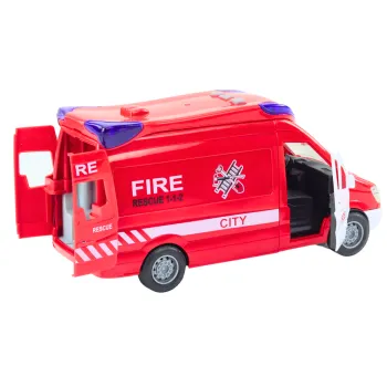 Zabawka strażacka z napędem, gotowa do akcji ratunkowej