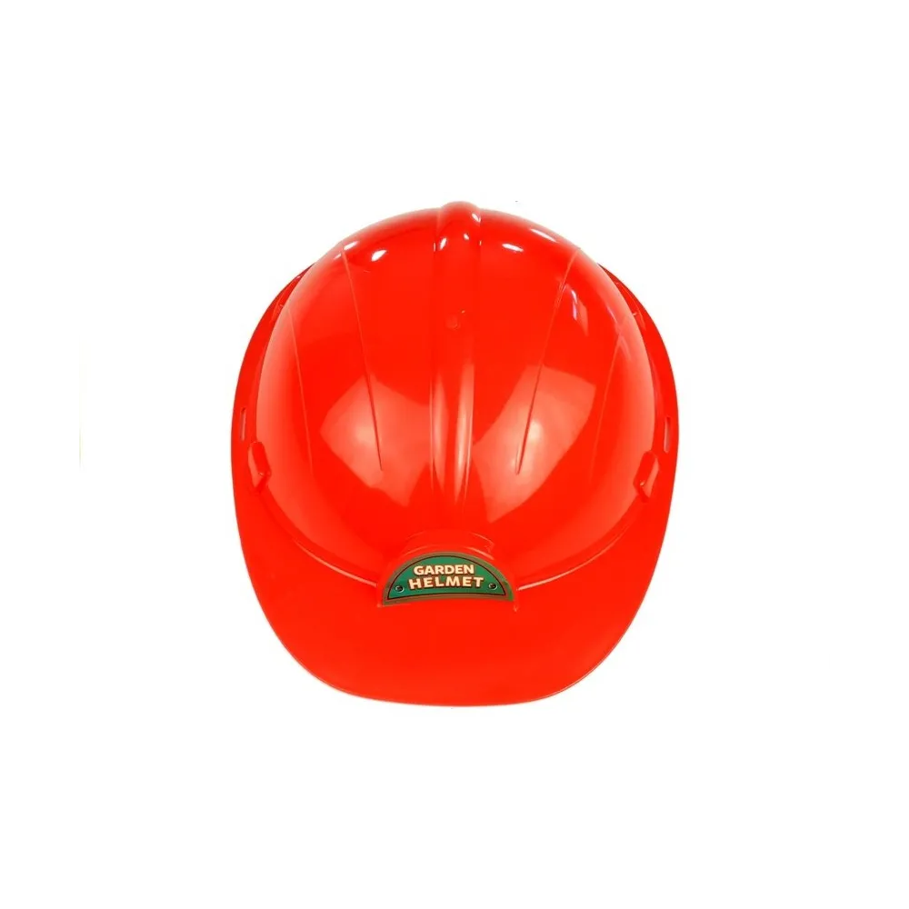 Kask ochronny z zestawu ogrodnika na jasnym tle