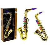 Zabawkowy saksofon w złotym kolorze dla dzieci do nauki gry