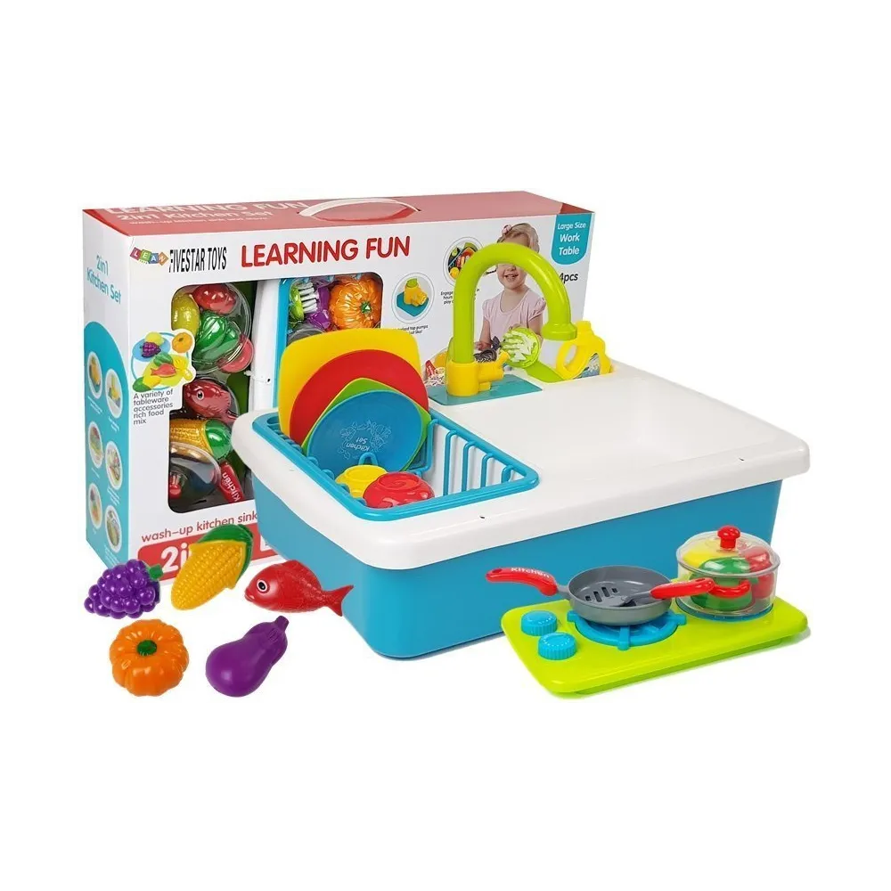 zlewozmywak z kuchenką do zabawy w kuchnię z wodą dla dzieci
