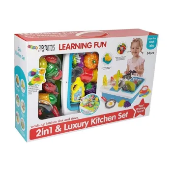 kolorowa zabawka do mycia naczyń i gotowania dla trzylatków