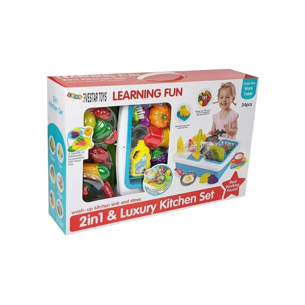 kolorowa zabawka do mycia naczyń i gotowania dla trzylatków