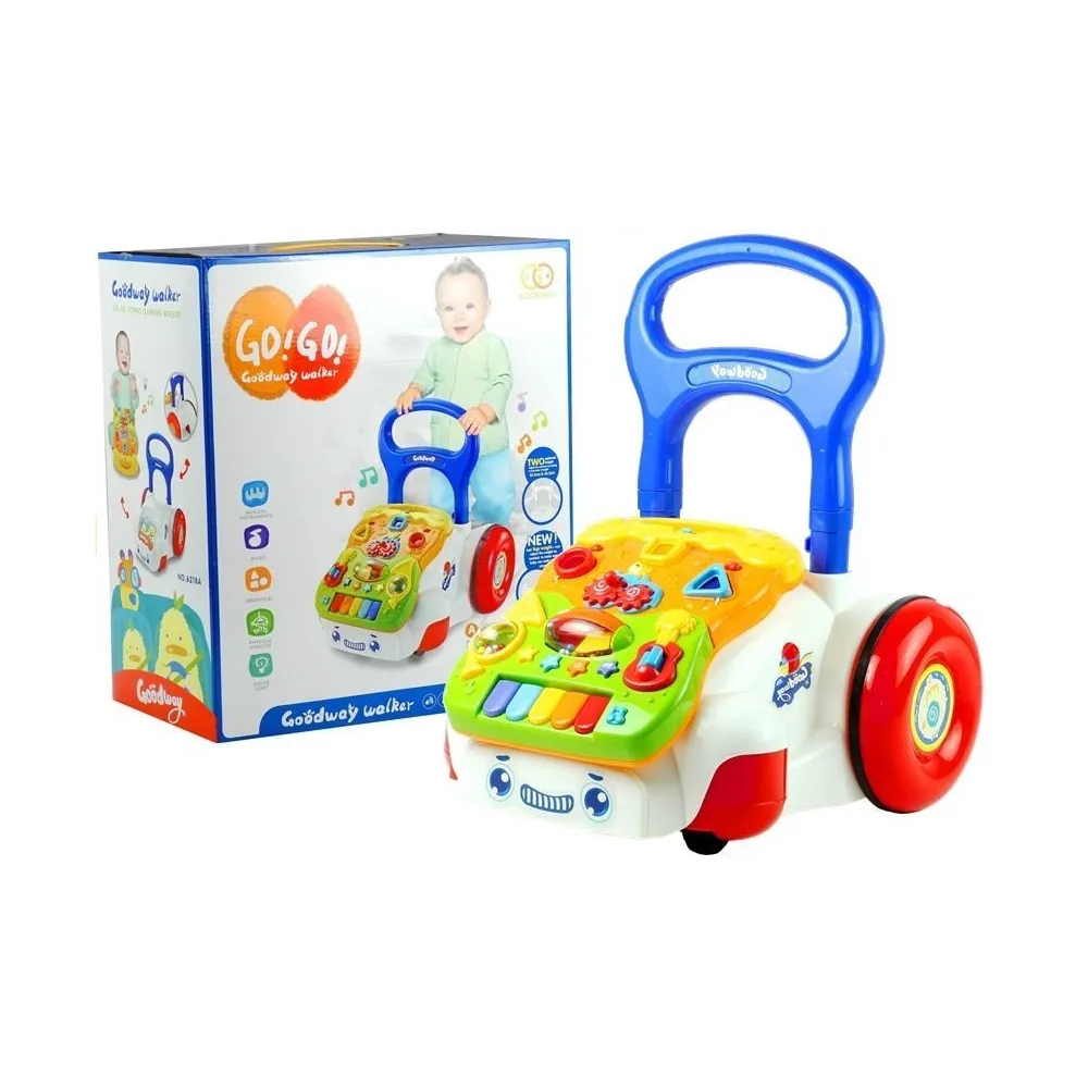 Chodzik pchacz dla dziecka z panelem muzycznym i efektem świetlnym