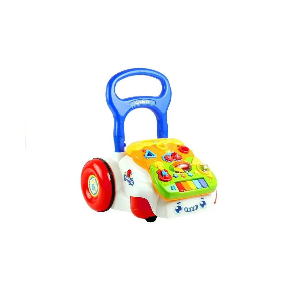 Bezpieczny chodzik dla niemowlaka wspierający naukę chodzenia