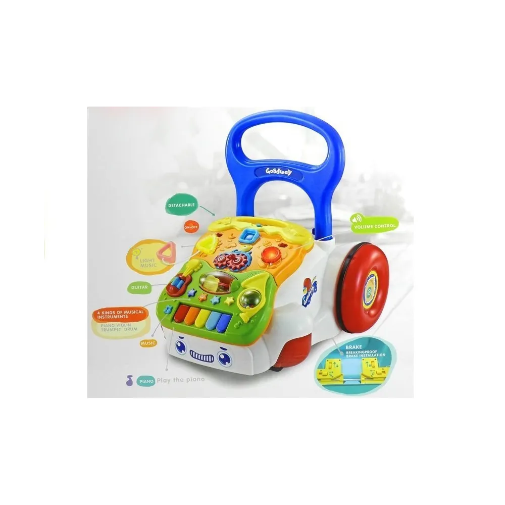 Interaktywny panel muzyczny zamontowany na chodziku pchaczu