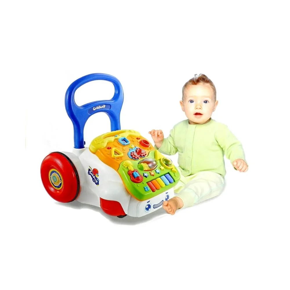 Dziecięcy chodzik z harmonijką, grzechotką oraz światełkami