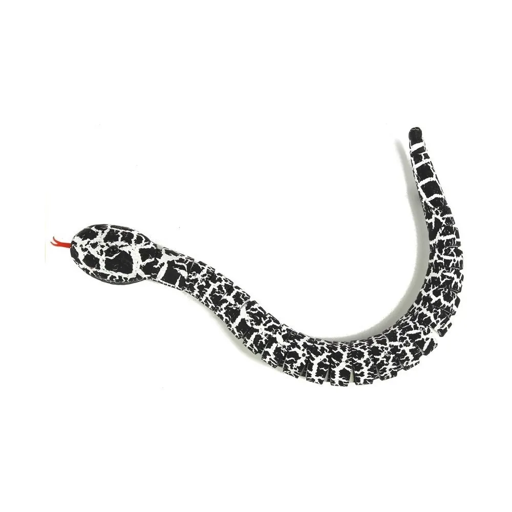 Interaktywny czarny wąż z wyciągniętym językiem, realistyczne wykonanie