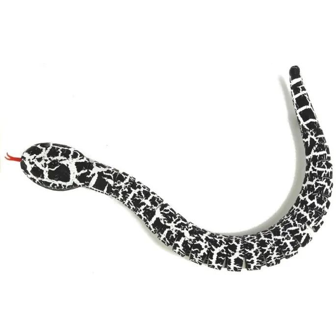 Interaktywny czarny wąż z wyciągniętym językiem, realistyczne wykonanie