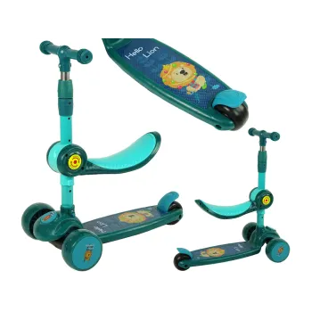 hulajnoga trójkołowa balansowa zielona z siodełkiem i led