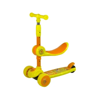 Hulajnoga Trójkołowa Balansowa z Siodełkiem Żółta – Diody, Muzyka, Motyw Wiewiórki