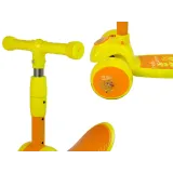 Bezpieczna hulajnoga trójkołowa z wygodnym, demontowalnym siodełkiem