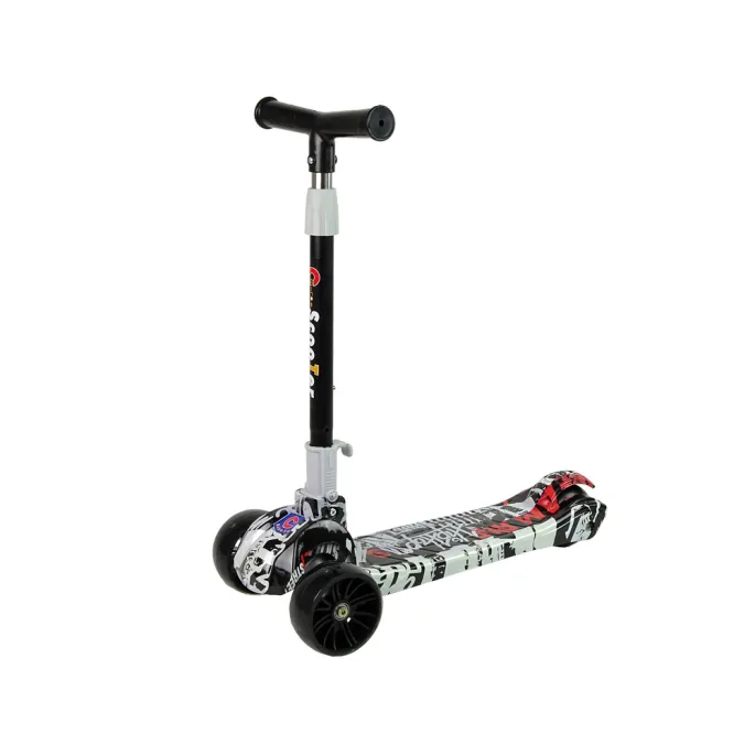 Trójkołowa hulajnoga dziecięca z regulowaną kierownicą i kolorowymi kołami