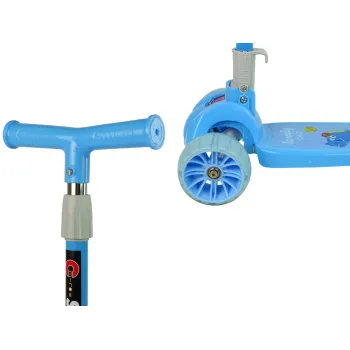 Atrakcyjny design hulajnogi dziecięcej z trzech kółek i motywem krokodyla