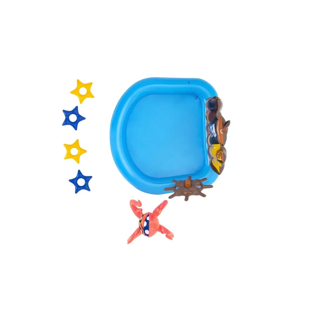 Dzieci bawiące się na dmuchanym placu Bestway na trawie