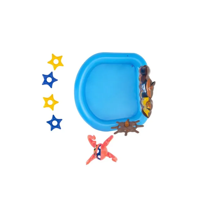 Dzieci bawiące się na dmuchanym placu Bestway na trawie