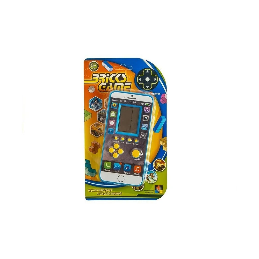 Elektroniczna gra kieszonkowa Tetris z dużymi żółtymi przyciskami