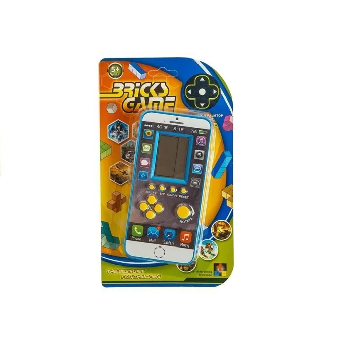 Elektroniczna gra kieszonkowa Tetris z dużymi żółtymi przyciskami