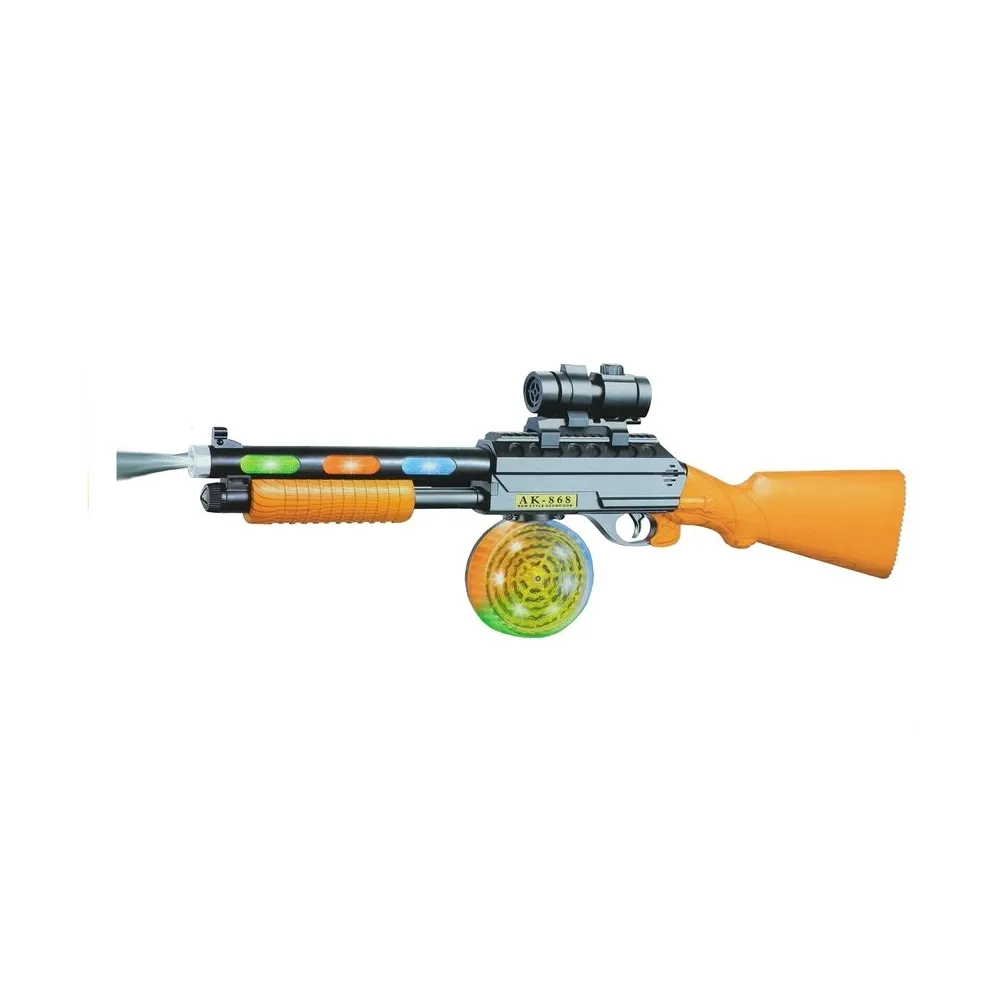 Interaktywny karabin zabawkowy z efektami dźwiękowymi i świetlnymi