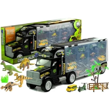 Tir transporter z dinozaurami i autkami idealny dla dzieci