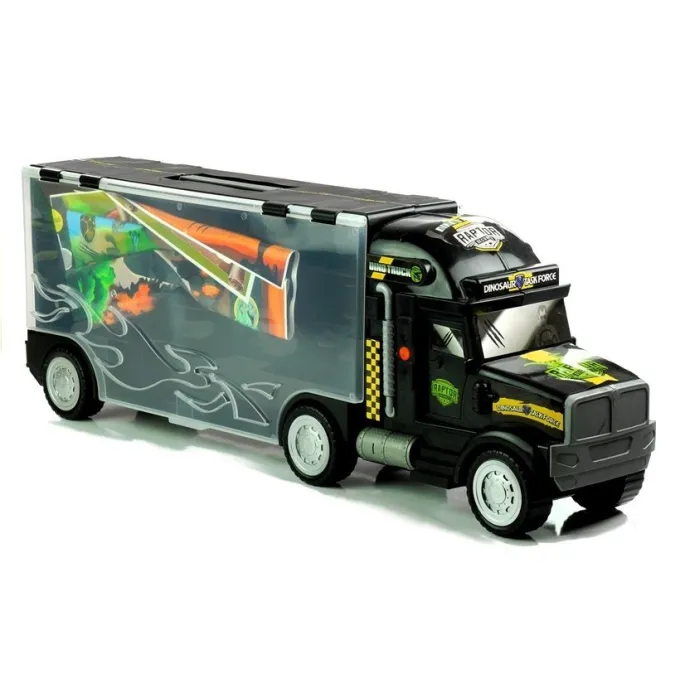 Zestaw zabawkowy tir z sorterem i figurkami dinozaurów