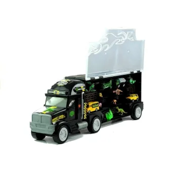 Kolorowy tir zabawkowy z licznymi elementami edukacyjnymi