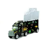 Kolorowy tir zabawkowy z licznymi elementami edukacyjnymi