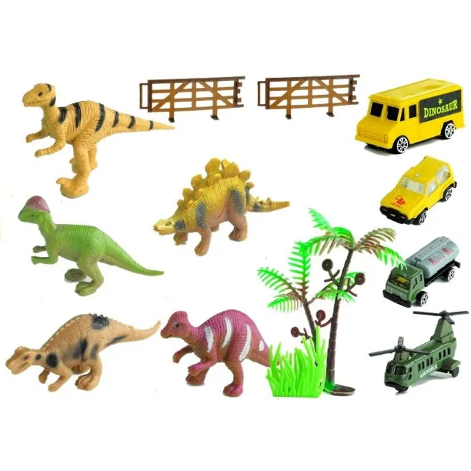 Gra planszowa z dinozaurami oraz autkami w jednym zestawie