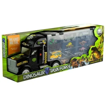 Zestaw tir z dinozaurami, autkami i samolotem do kreatywnej zabawy