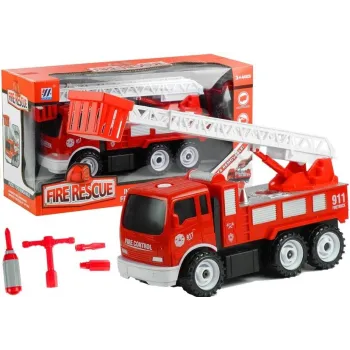 Interaktywny wóz strażacki z drabiną do rozkręcania dla dzieci