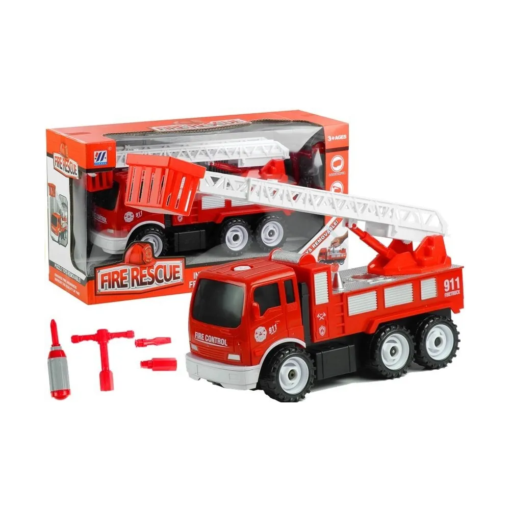 Interaktywny wóz strażacki z drabiną do rozkręcania dla dzieci