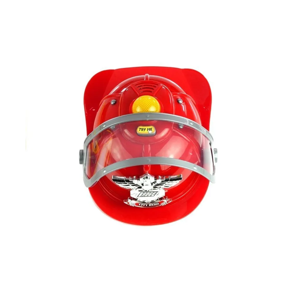 Zestaw Strażaka Dla Dziecka Kask Toporek Akcesoria Czerwony