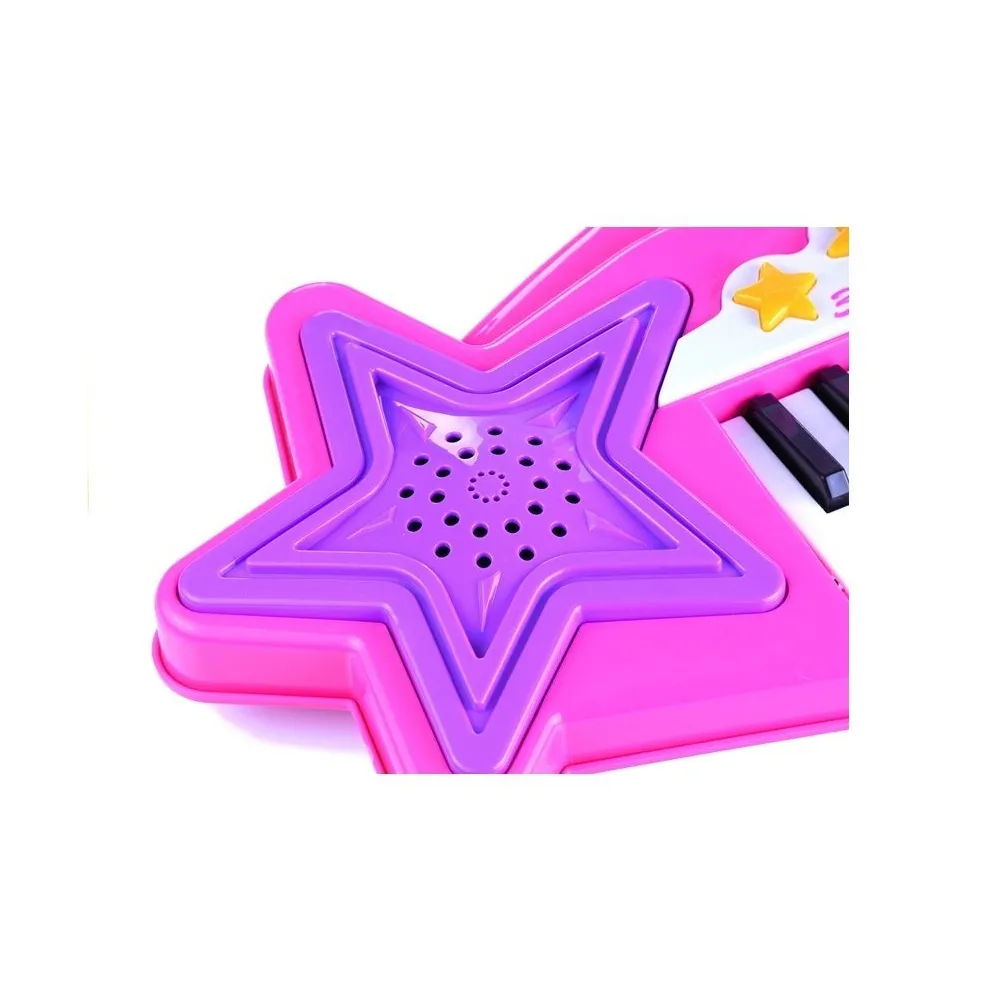 Różowy keyboard dla dziewczynek z regulacją tempa i nagrywaniem