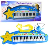 Elektroniczny keyboard 37 klawiszy z mikrofonem w kolorze niebieskim