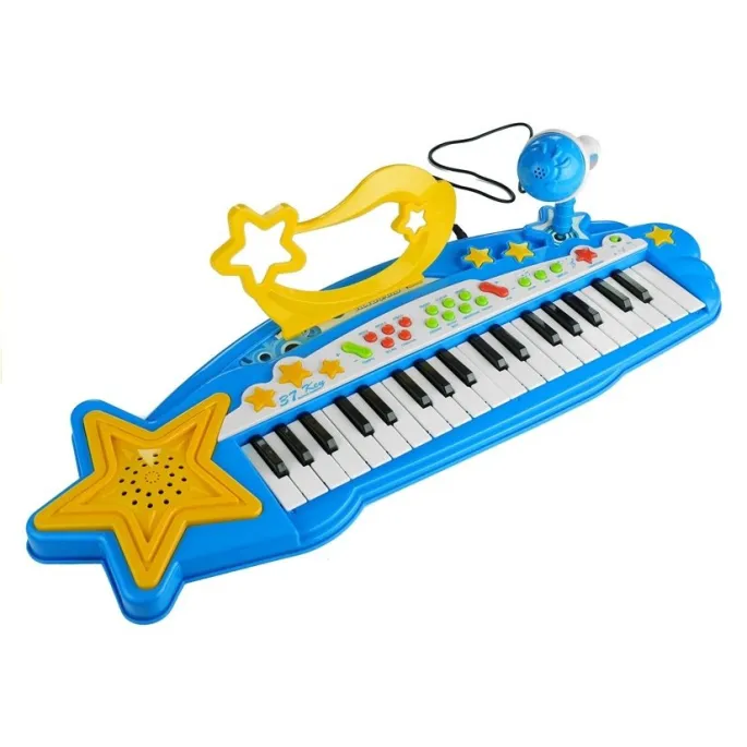 Zestaw muzyczny dla dzieci z keyboardem i mikrofonem na statywie