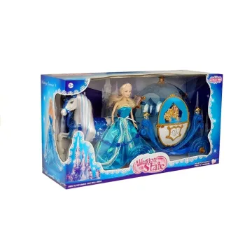 Kompletny zestaw prezentowy lalka, koń do czesania i karoca