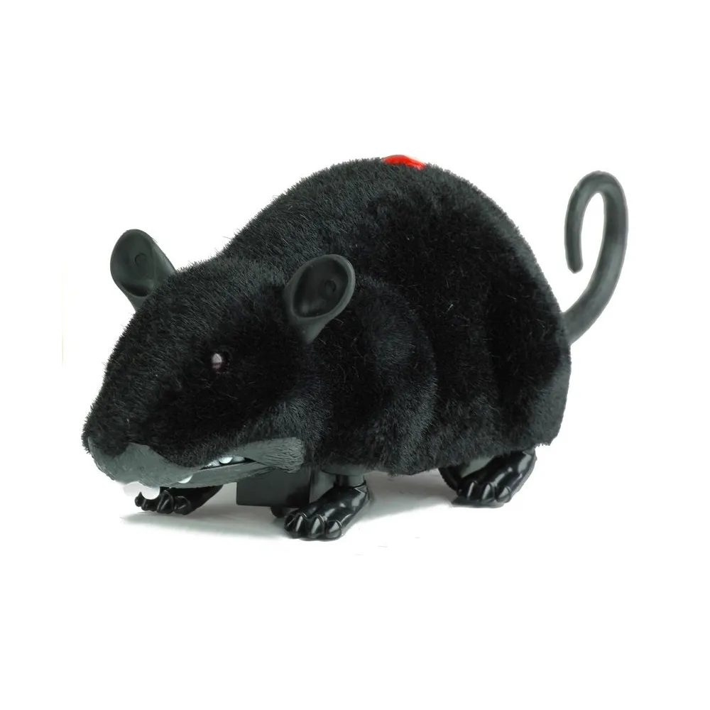 Duża czarna mysz zdalnie sterowana pilotem na gładkich powierzchniach