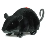 Duża czarna mysz zdalnie sterowana pilotem na gładkich powierzchniach