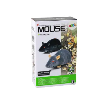 Mysz Zdalnie Sterowana Pilotem R/C Na Kółkach Duża Szara