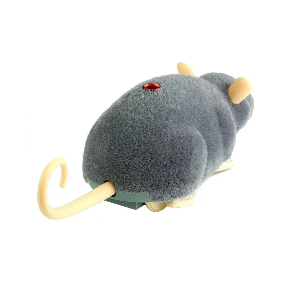 Zabawka mysz na pilota w kolorze szarym z miękkim futerkiem