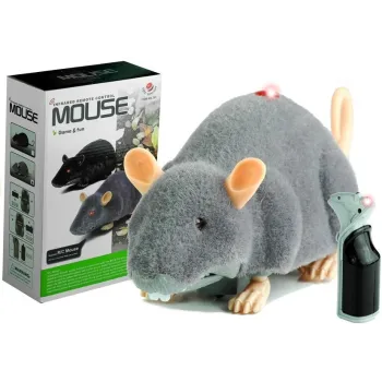 Duża zabawkowa mysz R/C na baterie, szara konstrukcja