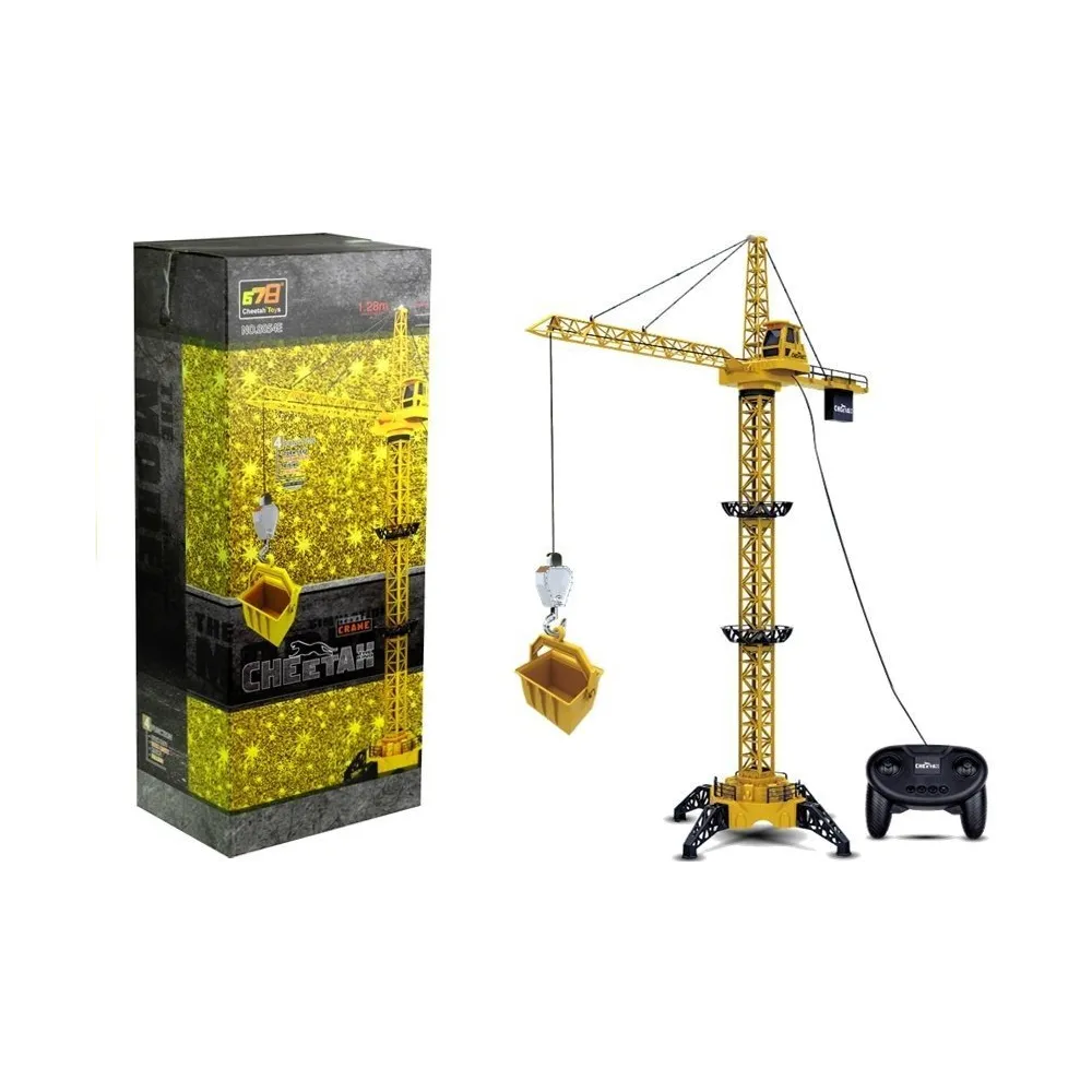 Zdalnie sterowany dźwig budowlany o wysokości 128 cm dla dzieci