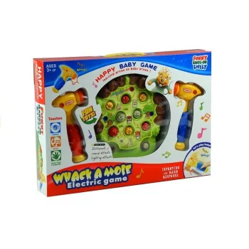 Zbliżenie na kolorowe elementy gry Uderzanie Bobrów Młoteczkiem