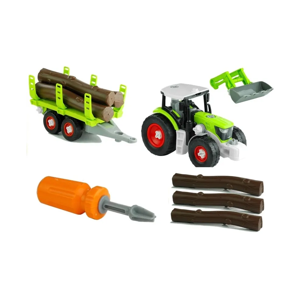 Kolorowy traktor z drewienkami – zabawa rozwijająca motorykę dziecka