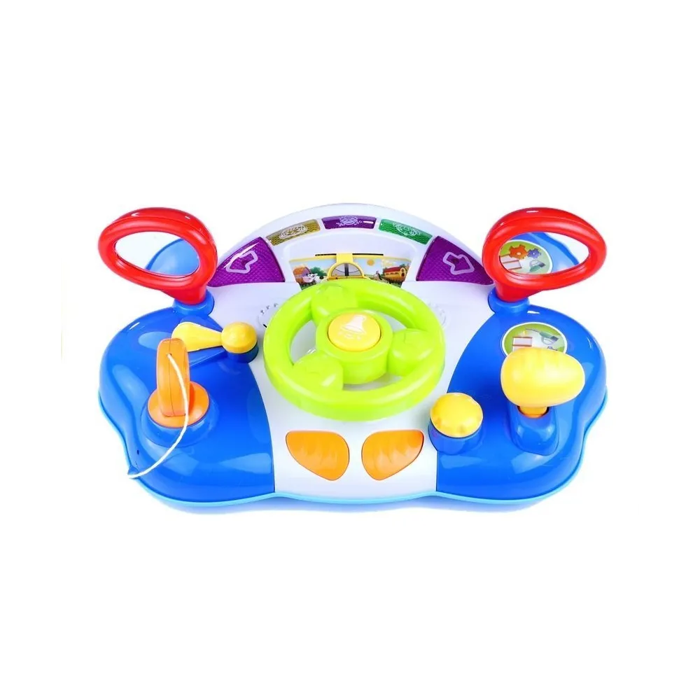 Kolorowa kierownica edukacyjna z ruchomym panelem i światłami