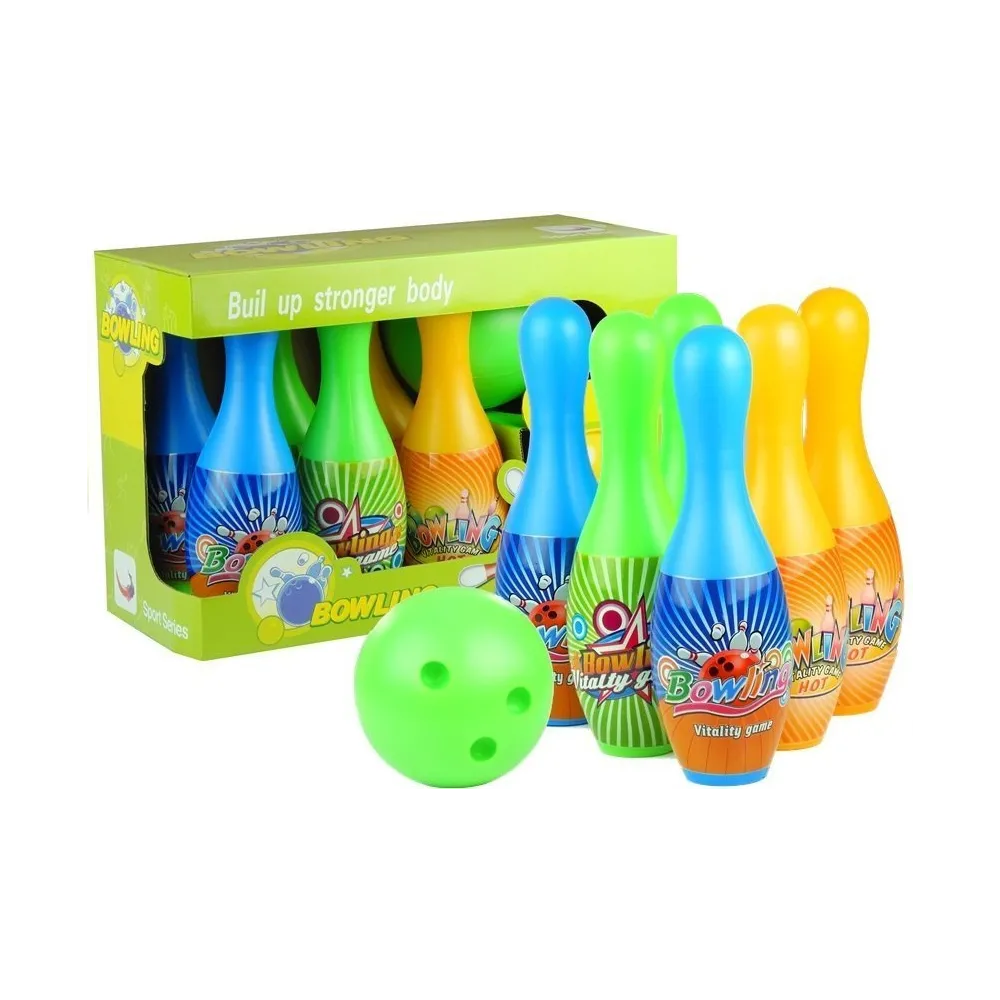 Zestaw bowlingowy dla dzieci z 6 kolorowymi kręglami i kulą