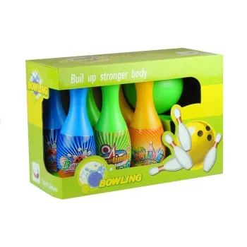 Bezpieczny i kolorowy zestaw do kręgli wspierający rozwój motoryki