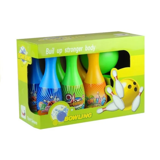 Bezpieczny i kolorowy zestaw do kręgli wspierający rozwój motoryki